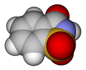 Saccharin space filling molecular model