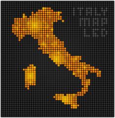 Fototapeta na wymiar Italy led map