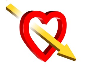 illustration of red heart and yellow arrow