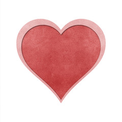 heart  recycled papercraft on white background