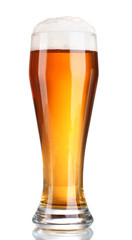 beer in a glass isolated on white