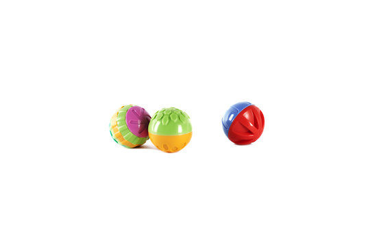 Three colored  game balls