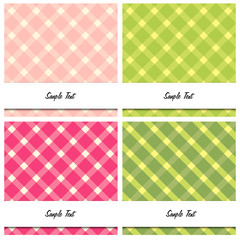 Four Scrapbook-style retro rectangular plaid cards