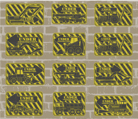 Naklejka premium Set under construction stamp
