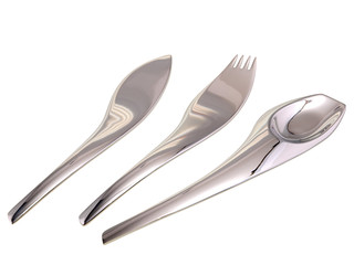 knife, fork and spoon