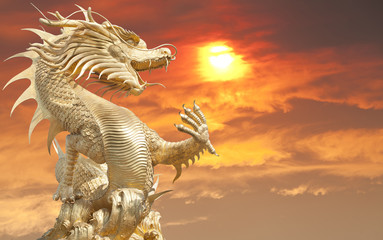 Giant golden Chinese dragon