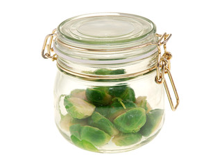 steamed vegetables in a jar