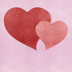 Obraz premium heart recycled papercraft on white background