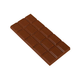 Chocolate bar isolated on a white