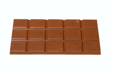 Chocolate bar isolated on a white