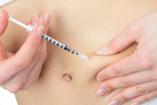 Diabetes subcutaneous injection by single use syringe