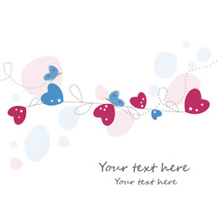 rametto con cuori e farfalle