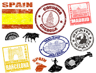 Fototapeta premium Stamps with Spain