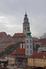 Fototapeta premium Krumlov castle above the Cathedral