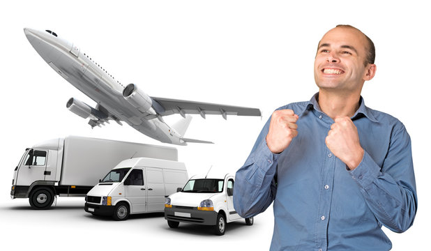 Successful Man And Transportation Fleet