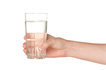Hand with glass of water