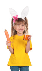 Little girl with bunny ears