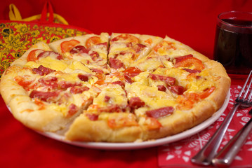 A large pizza