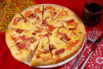 A large pizza