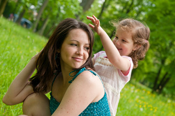 Mother enjoying free time with her child