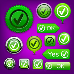 Tick high-detailed modern buttons.