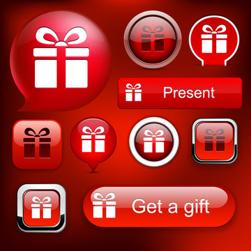 Gift high-detailed modern buttons.