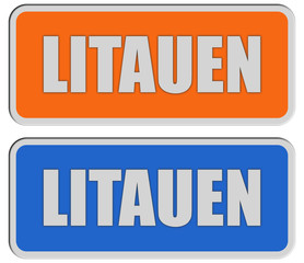 2 Sticker orange blau rel LITAUEN