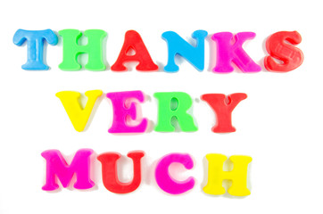 thanks very much written in fridge magnets