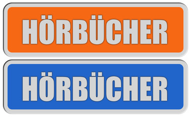 2 Sticker orange blau rel HÖRBÜCHER