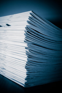 Stack of white journals