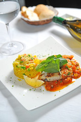 fish steak with rice