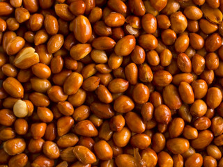 close up of fried peanuts food background