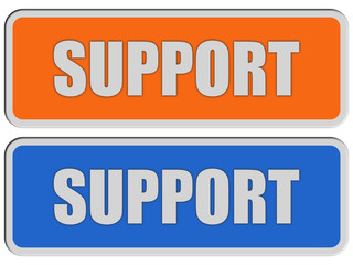 2 Sticker orange blau rel SUPPORT