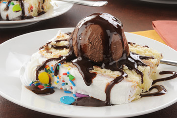 Cake and ice cream