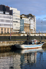 Fototapeta na wymiar fishing boats moored at the port
