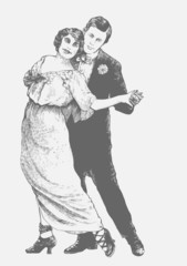 Man and woman dance a tango