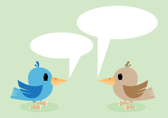 Two birds talking