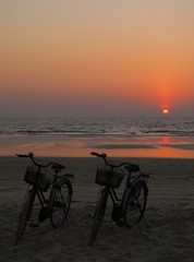 Fototapeta premium Bicycles on the beach