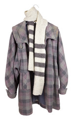 Women's checkered tweed coat