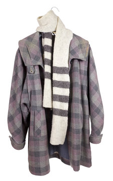 Women's Checkered Tweed Coat