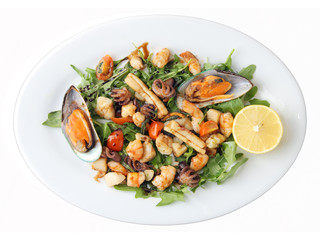 plate with fried seafood