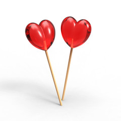 two lollipop in heart shape