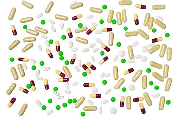 Background with a variety of medications