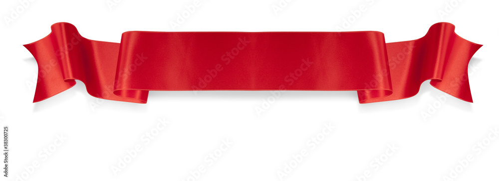 Wall mural elegance red ribbon banner