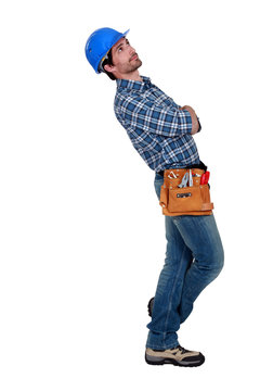 Builder looking up