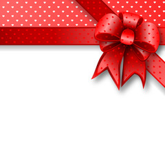 Red gift bow card note