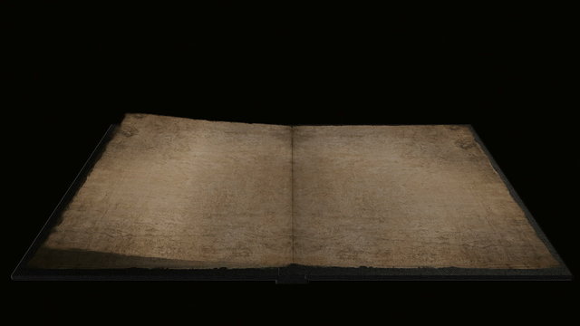 Ancient book with turning blank pages HD,  loop