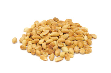 Pile of Roasted Peanuts Isolated on White Background