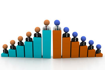 Business people, graph