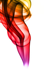 Abstract colorful smoke shape on white